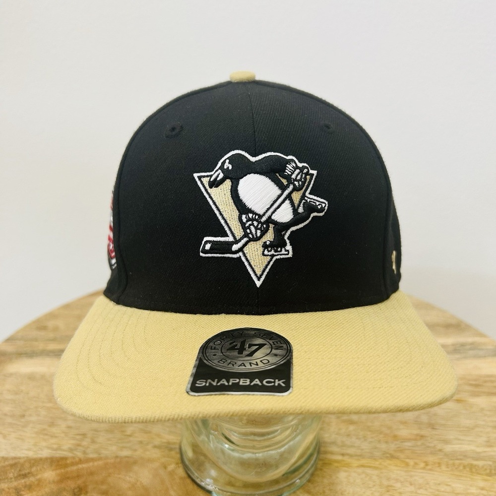 Vintage NHL Pittsburgh Penguins LOGO Snapback Cap Hat 90s 47'